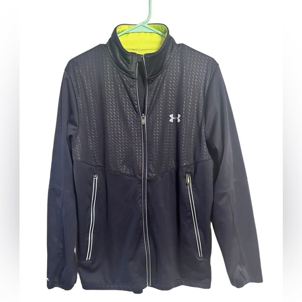 Under Armour Cold Gear Black Soft Shell Zip Up Jacket Black size Medium